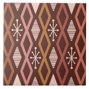 Carreau Colonnes Diamond de l'Âge Atomique brûlées Orange