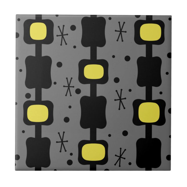 Carreau Colonnes Moyenne Rétro Boîtes Jaune (Devant)