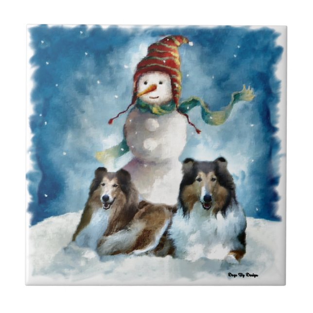 Carreau Colons rudes avec Noël Snowman (Devant)
