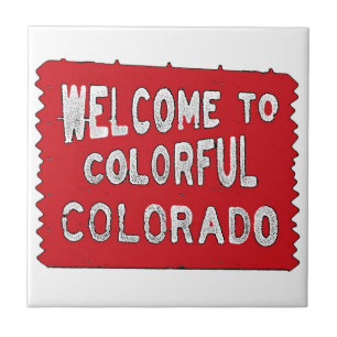Carreau Colorado coloré signe d'accueil rouge