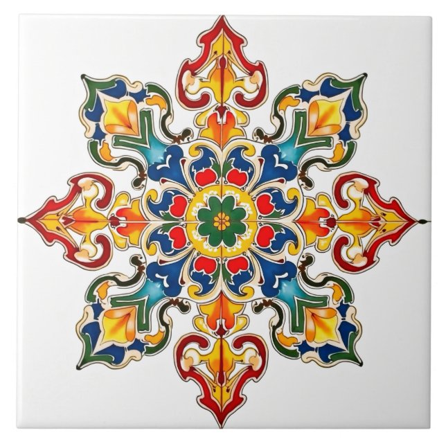 Carreau coloré, marocain, mosaïque, (Devant)