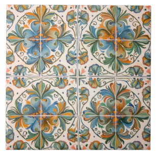 Carreau coloré, méditerranéen, mosaïque,