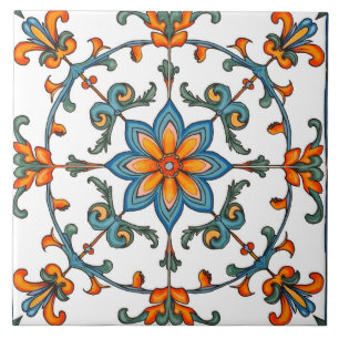 Carreau coloré, méditerranéen, mosaïque,