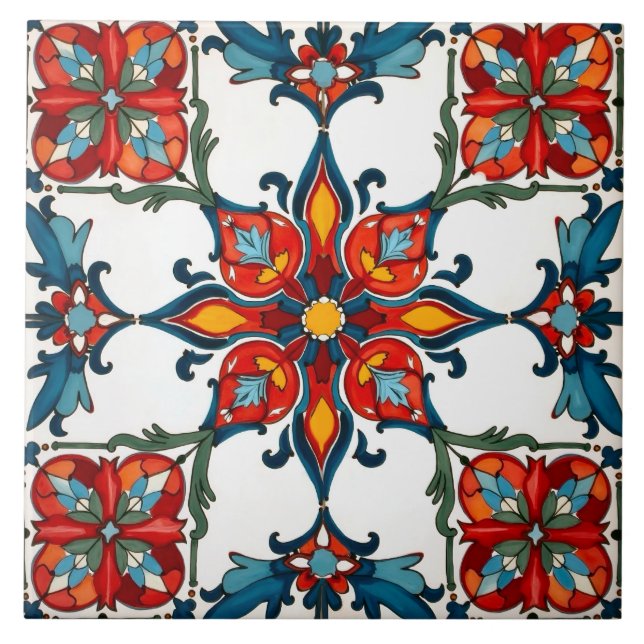 Carreau coloré, méditerranéen, mosaïque, (Devant)