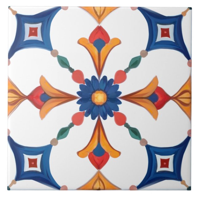 Carreau coloré, méditerranéen, mosaïque, (Devant)