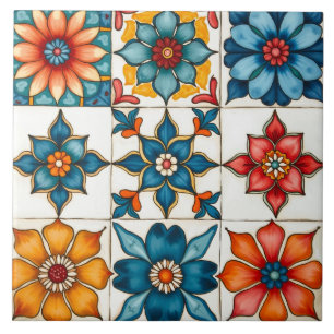 Carreau coloré, méditerranéen, mosaïque,