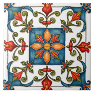 Carreau coloré, méditerranéen, mosaïque,