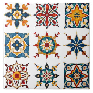 Carreau Coloré, Méditerranéen, mosaïque, Marocain,