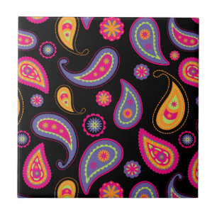Carreau Coloré Paisley sans couture Motif