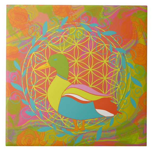 Carreau Colorful Duck – Vibrant Nature-Inspired Art (Devant)