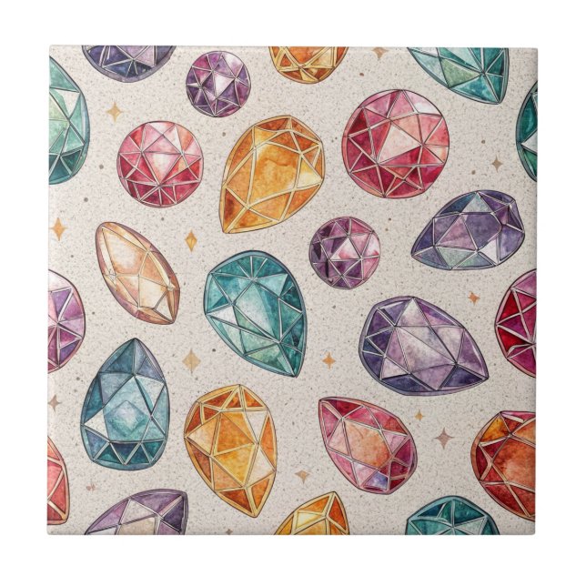 Carreau Colorful Gemstone Pattern (1) (Devant)