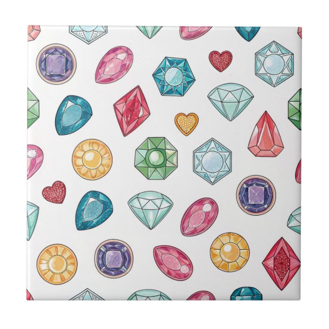 Carreau Colorful Gemstone Pattern (3) (Devant)