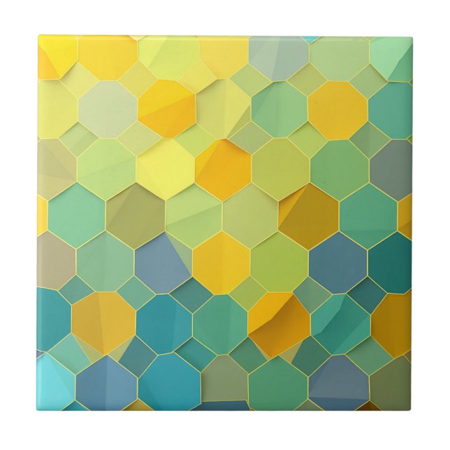 Carreau Colorful Honeycomb Geometric Pattern (Devant)