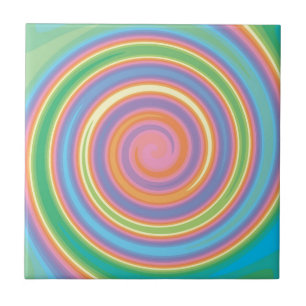 Carreau Colorful psychedelic pinwheel swirl design