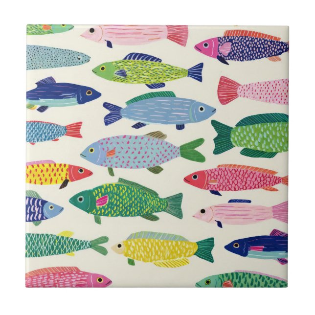 Carreau Colorful Sardines Seamless Pattern (1) (Devant)