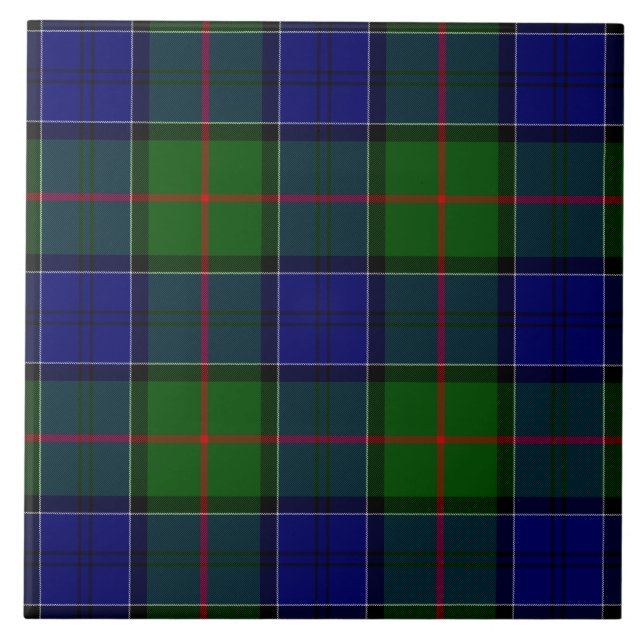 Carreau Colquhoun tartan bleu vert plaid (Devant)