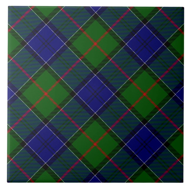 Carreau Colquhoun tartan bleu vert plaid (Devant)