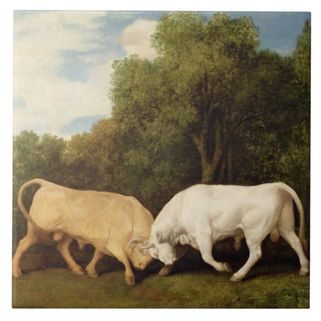 Carreau Combat de taureaux de George Stubbs |, 1786 (huile (Devant)