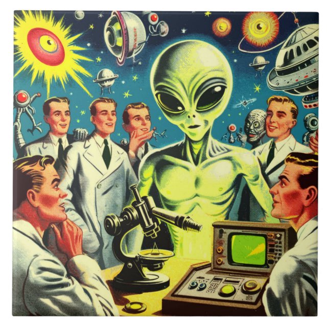 Carreau Comics de science-fiction Alien vintage (Devant)