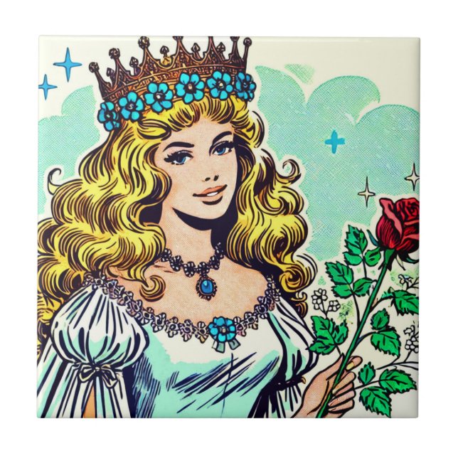 Carreau Comics vintage Cute Princess (Devant)