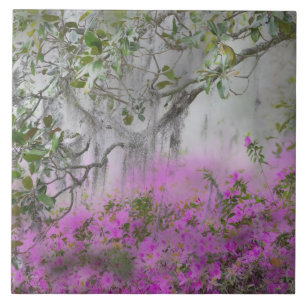 Carreau Composite numérique d'azalées et d'arbre magnolia