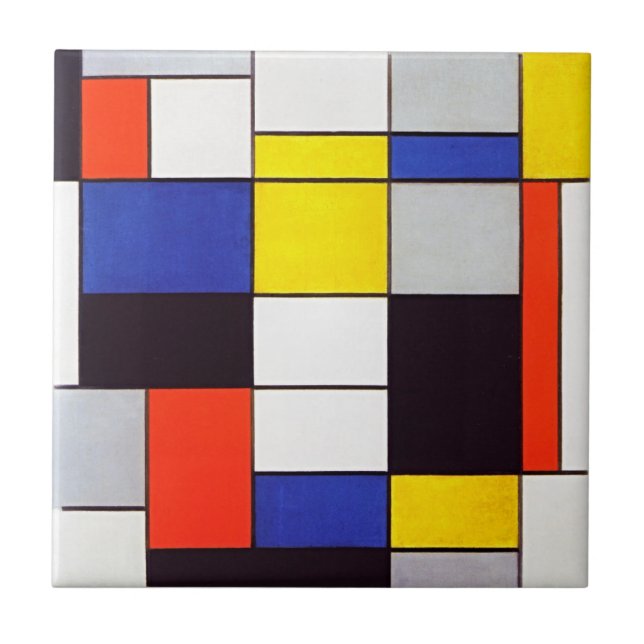 Carreau Composition A de Piet Mondrian - Numériquement amé (Devant)