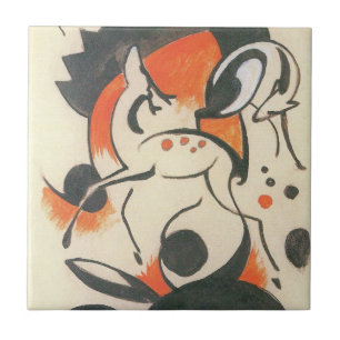 Carreau Composition avec deux cerfs de Franz Marc