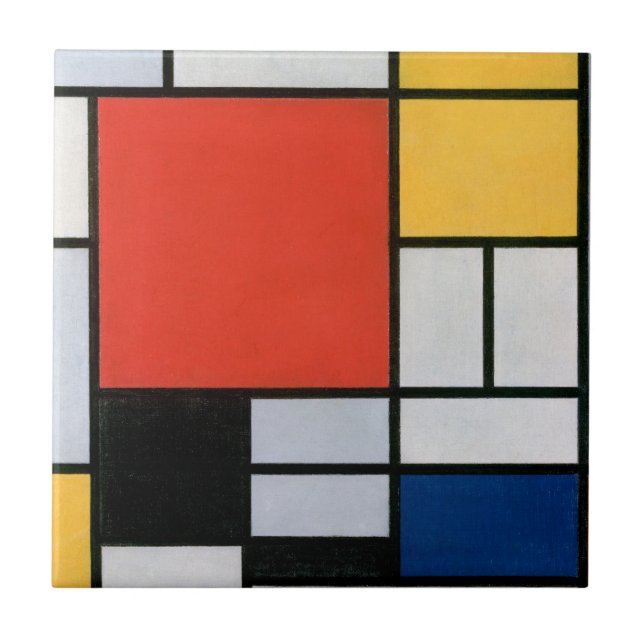 Carreau Composition de Piet Mondrian Rouge Jaune Bleu Impr (Devant)