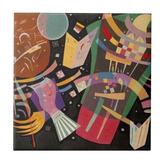 Carreau Composition Kandinsky 10 Peinture Abstraite (Devant)