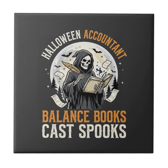 Carreau Comptable d'Halloween après la tombée de la nuit (Devant)