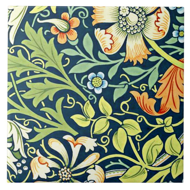 Carreau Compton, un motif William Morris, (Devant)