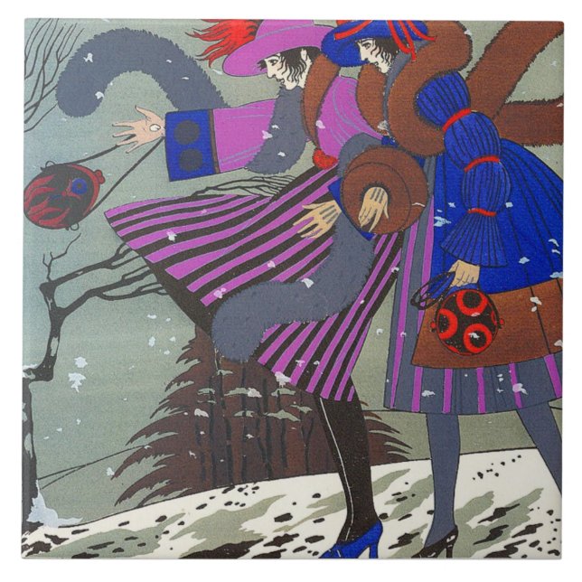 CARREAU CONCEPTEUR DE COSTUMES DE MODE / NEIGE D'HIVER (Devant)