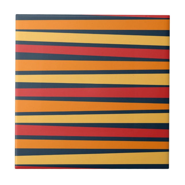 Carreau Conception abstraite colorée avec des lignes (Devant)