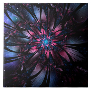 Carreau Conception Abstraite des fleurs fractales.