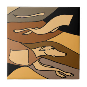 Carreau Conception d'art abstrait de chien de lévrier