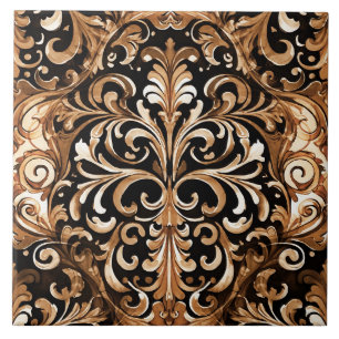 Carreau Conception d'aspect cuir marron clair façon Wester