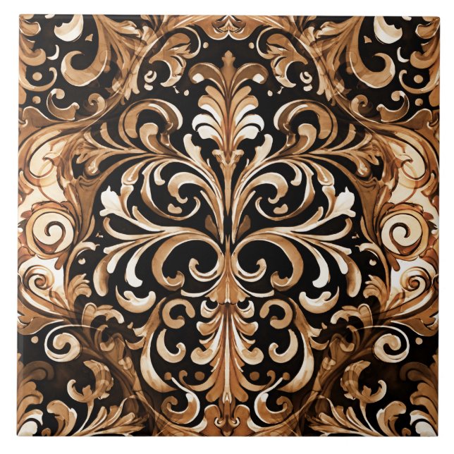 Carreau Conception d'aspect cuir marron clair façon Wester (Devant)