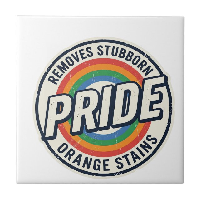 Carreau Conception de badge arc-en-ciel de protestation de (Devant)