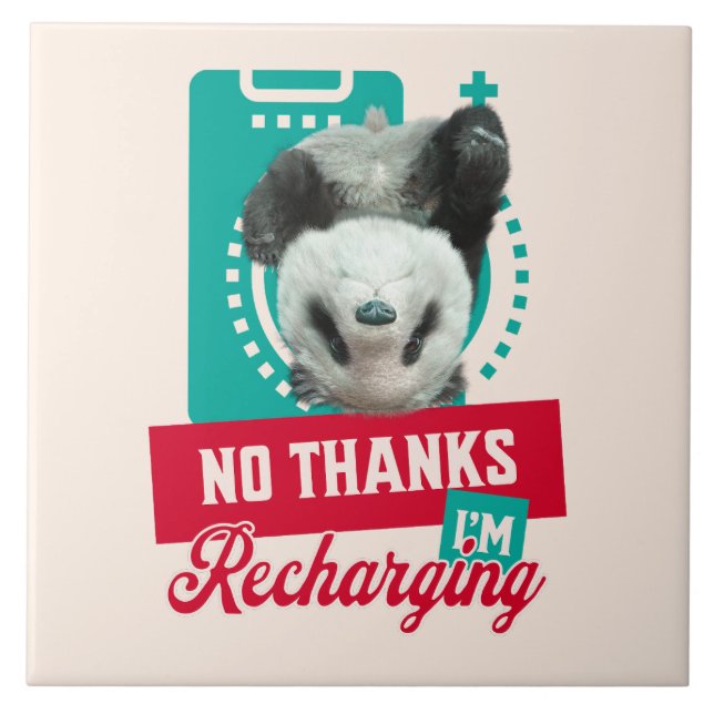 Carreau Conception de Batterie Sociale de Panda en Épuisem (Devant)