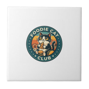 Carreau Conception de chat de Foodie mignonne - Club de ch