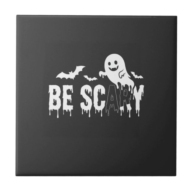 Carreau Conception de chauve-souris fantôme d'Halloween ef (Devant)