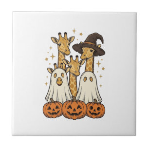 Carreau Conception de chemise fantôme de girafe de Hallowe