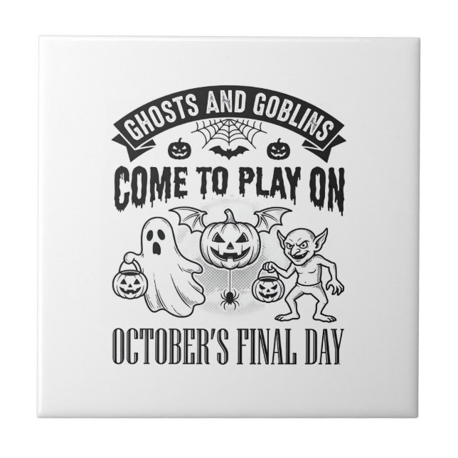 Carreau Conception de chemise Halloween Fantômes et Gobeli (Devant)