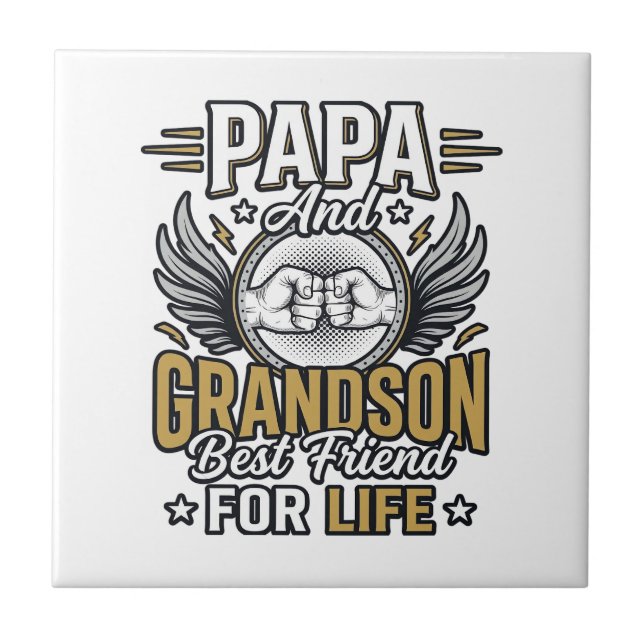 Carreau Conception de chemise Papa et petit-fils meilleurs (Devant)