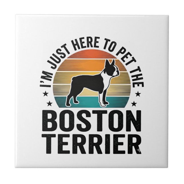 Carreau Conception de chemise pour amateur de chien Boston (Devant)