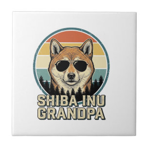 Carreau Conception de chemise pour chien grand-père Shiba