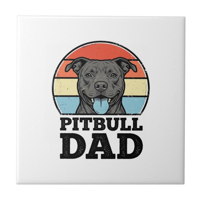 Carreau Conception de chemise pour papa Pitbull amateur de (Devant)