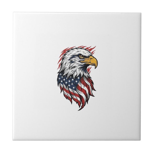 Carreau Conception de chemise vectorielle aigle patriotiqu (Devant)