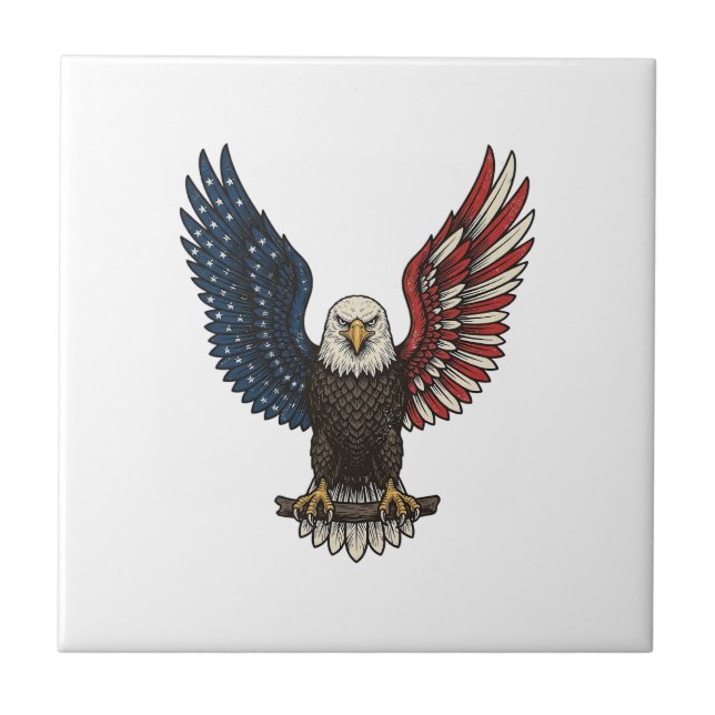 Carreau Conception de chemise vectorielle aigle patriotiqu (Devant)