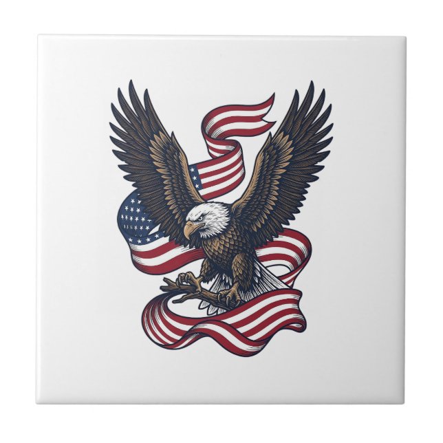 Carreau Conception de chemise vectorielle aigle patriotiqu (Devant)